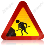 Reflective Aluminum Sign - Reflective Man At Work Triangle Warning Sign